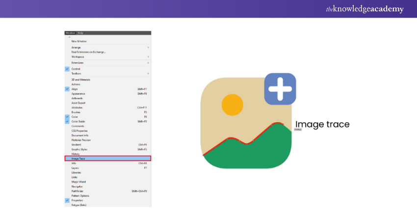 Using the image trace tool for raster-to-vector conversion