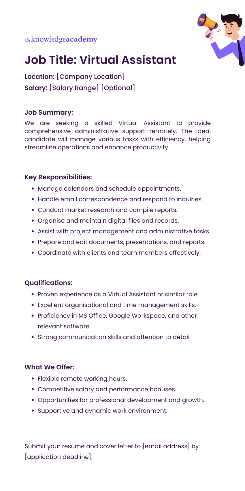 Virtual Assistant Job Description