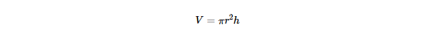 Volume Determination Formula for an Oblique Cylinder