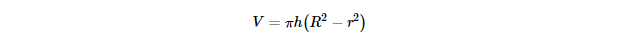  Volume Formula for a Right Circular Hollow Cylinder