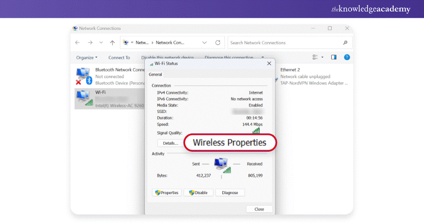 Windows’ Wireless Properties Option