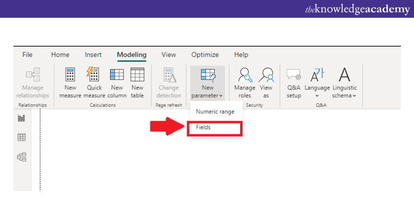 selecting a new Field Parameter